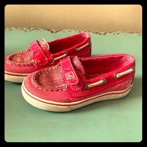 Toddler girls Sperry pink boat shoes